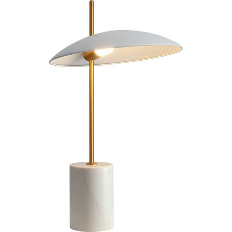 Italux Vilai - Lámpara de mesa LED moderna Blanco, Dorado, Mármol, Blanco cálido 3000K 400lm (1/2)