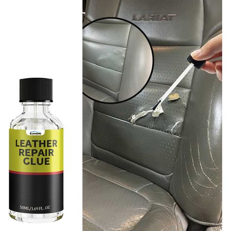 Colle d'entretien pour cuir (sièges et canapés de voiture), colle réparatrice pour rayures sur le cuir – 50 ml (1/5)