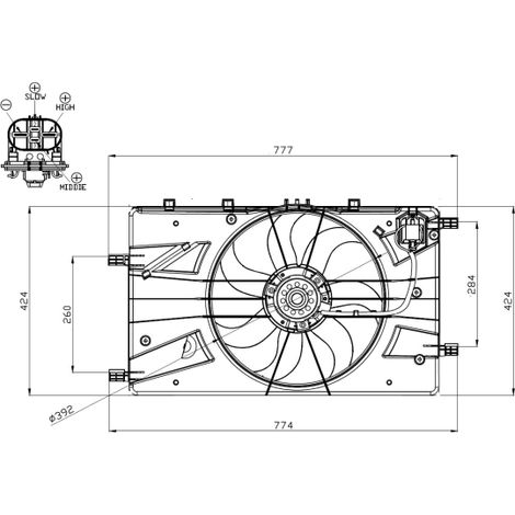 Ventilateur, refroidissement du moteur NRF 47878 CHEVROLET 1314008 13267641