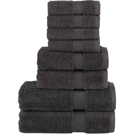 vidaXL 8 Piece Premium Towel Set SOLUND Anthracite 600 gsm