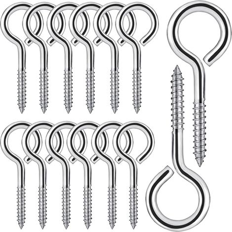 20 Pièces M5 Piton à Visser en Acier Inoxydable 304 Vis Mouton Oeil Rond Auto Taraudeuse Vis à Anneau Crochets à Oeil Boulon à œil Crochets Piton à Vis 65mm (1/5)