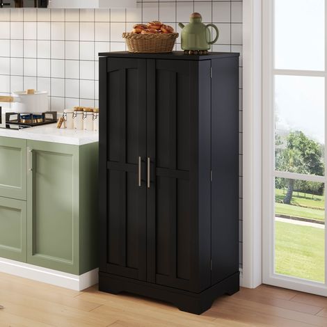 Mueble de cocina 120x60x40 cm de MDF negro con almacenaje FloraGrace (1/5)