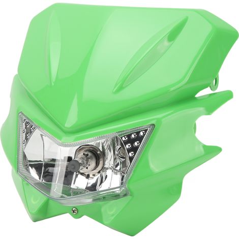 Phare avant de moto H4 avec LED étanche et feux de jour (DRL) pour KLX 110 125 150 230 250 300 450R CRF WRF DC12V vert (1/5)