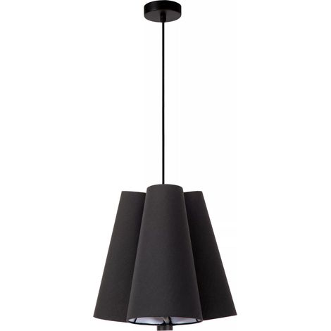 Hängelampe Schwarz B: 343 cm H: max. 165 cm E27 3-flammig Modern Stoff Hängeleuchte