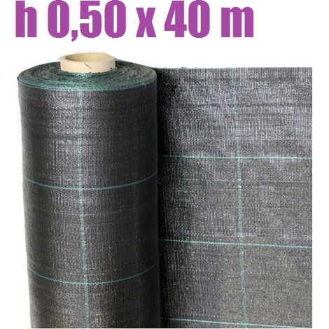 TELO PER PACCIAMATURA NERO QUADRETTATO TESSUTO POLIPROPILENE ANTISTRAPPO - mt 40 x 0,50 H