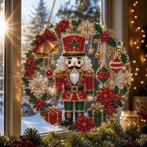 Nouvelle peinture diamant de Noël - Attrape-soleil - Casse-Noisette - 20 cm