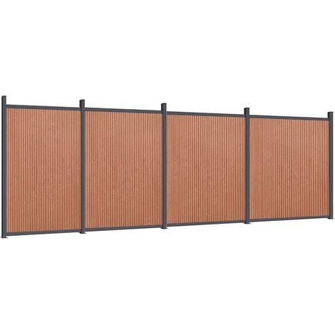 vidaXL Panneau de clôture marron 699x186 cm WPC