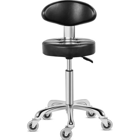 Tabouret à roulettes avec roulettes Douces, Dossier rembourré Confortable, siège pivotant hydraulique Robuste, réglable en Hauteur, Robuste et Durable (1/5)