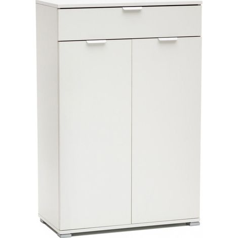 Mobiletto con 2 Anta e 1 Cassetto 75x38x112 h cm in Truciolare bilaminato Bianca (1/3)