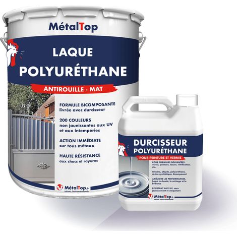 Laque Polyuréthane Mat - Blanc de sécurité - RAL 9003  - 5 L - Métaltop (1/5)