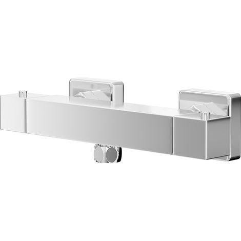 Quattro Polished Chrome Square Thermostatic Bar Shower Valve (1/5)