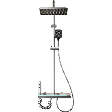 Ensemble de douche pour salle de bain, affichage LED, contrôle de température sécurisé, Gris (1/2)