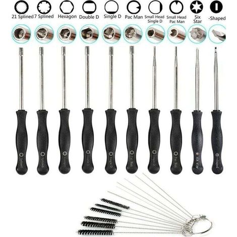 10-Piece Carburetor Adjustment Tool Set with Cleaning Brush, Carburetor Needle for 2-Cycle Engines, Small Common Models: Echo, Stihl, Poulan, Husqvarna, MTD, Ryobi, Homelite, Lawnmower, Weed Eater (1/4)