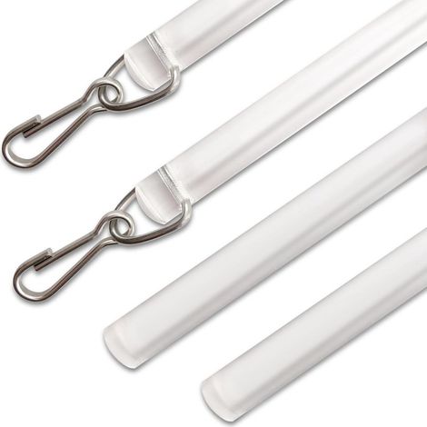 Accessoires pour rideaux : tringle pivotante transparente de 91 cm (36 pouces) (2 pièces) en stock (1/5)