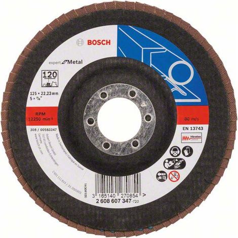 Bosch Fächerschleifscheibe X551 Expert for Metal, gerade, 125mm, 120, Glasgewebe (1/5)