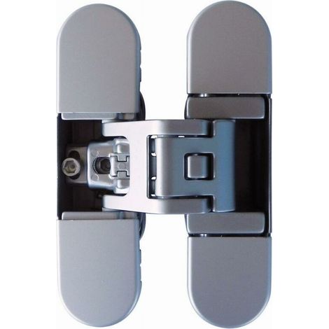 Charnière invisible pour meuble – Charge réversible 65/90 kg – Finition chrome mat – Épaisseur porte 40 mm – Matériau zamak - 90KGS (1/5)