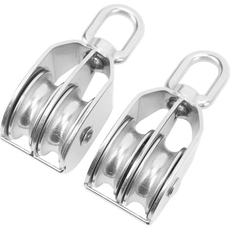 Double poulie M50, polyvalente, de 400 kg, économie de main-d'œuvre, 2 pièces, double poulie de levage robuste pour suspension de grue (1/5)