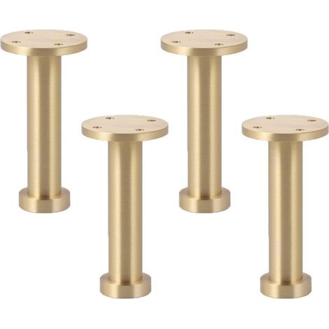 Lot de 4 pieds de meubles réglables en laiton pur cuivre pour salle de bain, lit - Accessoires de quincaillerie de rechange