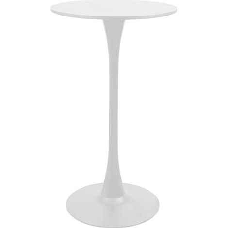 Amadeus - Table de bar Bianca 60 cm ronde blanche en métal et polypropylène