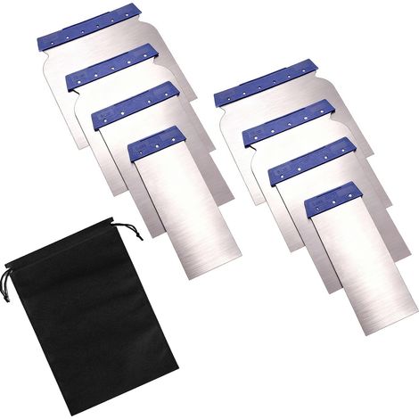 Lot de 8 spatules japonaises - 41/68/88/105 mm - Mastic métallique flexible pour lisser, joints, remblayage et distribution, pour la rénovation, la peinture et le bricolage (1/5)