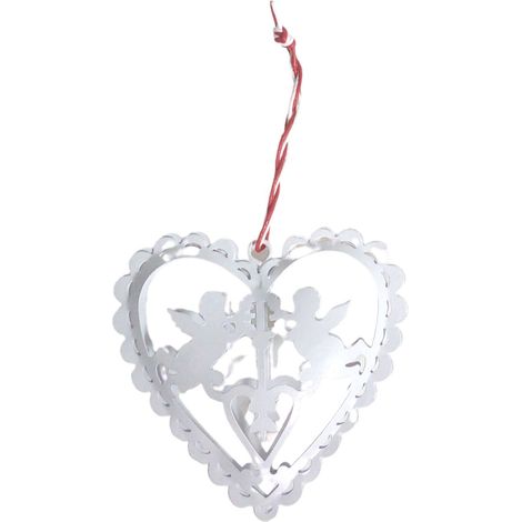 Metall-Weihnachtsdeko Herz Stern Tanne Christbaumschmuck Weihnachtsbaumschmuck - Herz weiß