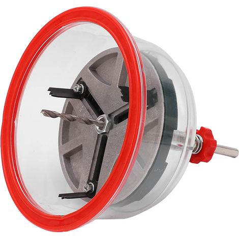 Scie à poinçonner réglable avec couvercle anti-poussière, tige de connexion, foret central et clé à douille hexagonale pour le perçage du bois et du plastique (1/5)