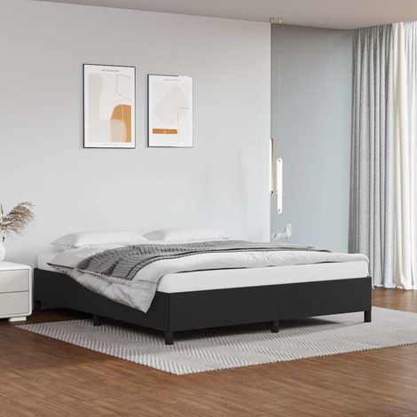 Cadre de lit sans matelas noir 180x200 cm similicuir (1/5)