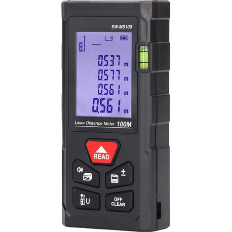 Télémètre laser haute précision 100m, mesureur de distance portable avec grand stockage, appareil de mesure manuel (1/5)