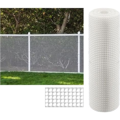 Red de Plástico para Balcones y Terrazas 1 x 5 m Malla de Plastico blanco Cuadros 0,50 cm Malla Plastica Cuadrada