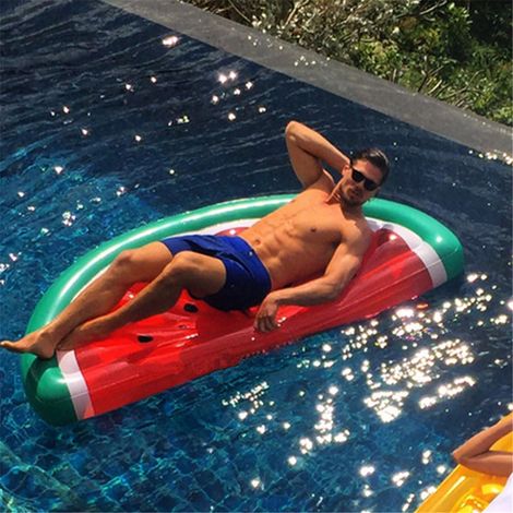 Bouée gonflable en forme de pastèque (demi-pastèque) – Matelas/transat gonflable Lianshi pour piscine – Jouets aquatiques d'été (1/5)