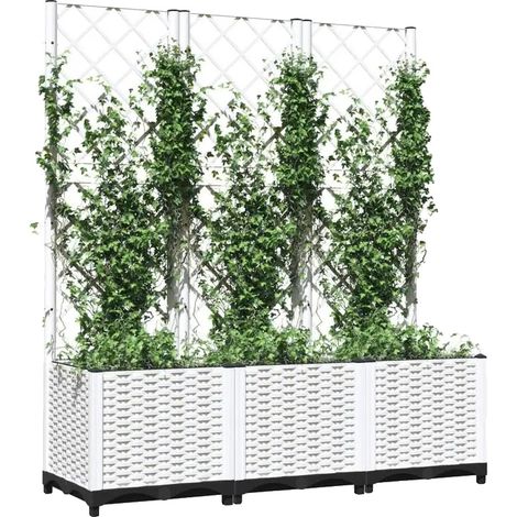 Planter, Treillis, Style Moderne, BLANC (1/2)