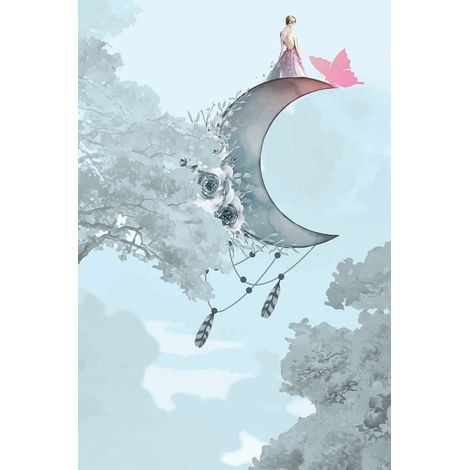 Papier peint panoramique Enfants - Fée Lune - 325 cm x 487 cm (1/2)