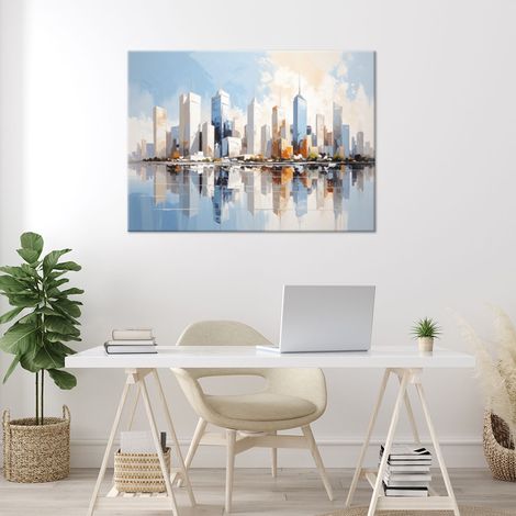 Wandbild Wolkenkratzer Stadtarchitektur Blau 100x70 (1/4)