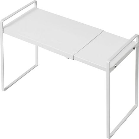 Etagère De Rangement - Métal - Empilable Extensible - Pour Cuisine Salle De Bains Garage - Blanc - Lot De 1 (1/5)