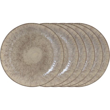 Assiette plate Akaris 27 cm – Lot de 6 – Grès crème – Compatible lave-vaisselle et micro-ondes – Table Passion