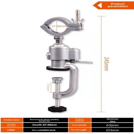 Étau rotatif multifonctionnel en alliage d'aluminium pour perceuse électrique, étau d'établi, mini perceuse à main, meuleuse électrique, support universel pour meuleuse d'angle (support pour meuleuse (1/5)