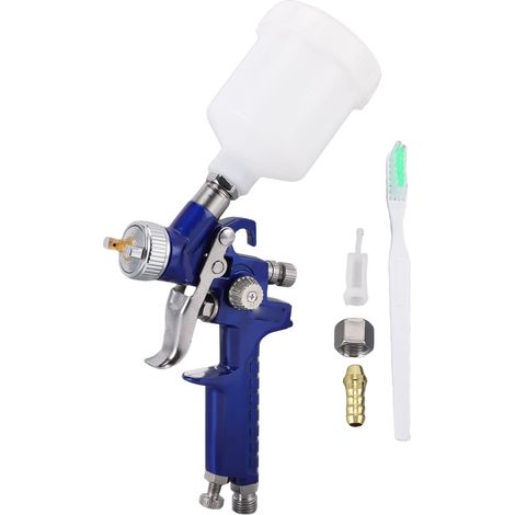 Pistola de pintura HVLP, boquilla de 1 mm, capacidad de 100 ml, alimentación por gravedad, para pintura de automóviles, muebles, artes y manualidades. (1/5)