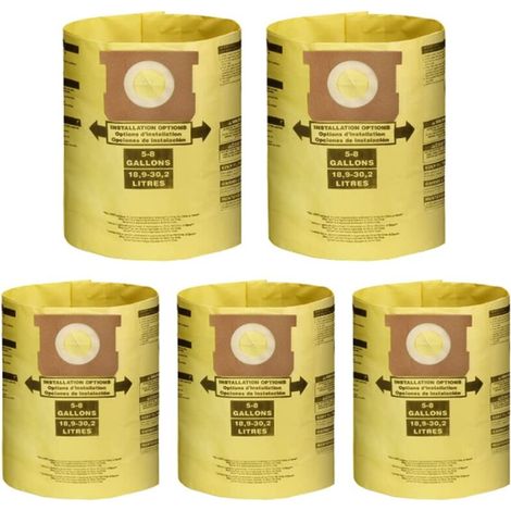 5er-Pack Staubfilter für Shop Vac Nass-/Trockensauger (5–8 Gallonen), z. B. 90661, 906-61, 9066100, 90671, 9067100 usw. – AquaForge