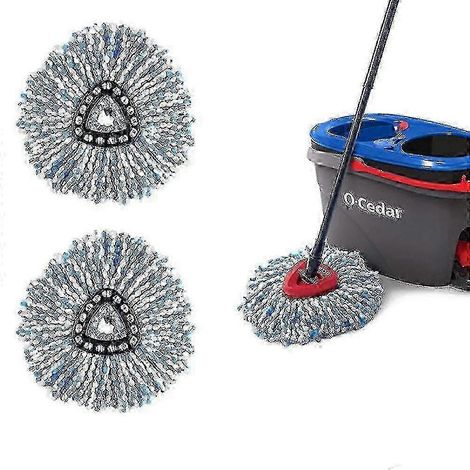 Têtes de rechange pour balai rotatif O-Cedar EasyWring RinseClean - Paquet de 2 - Compatibles avec les systèmes de seaux pour balais rotatifs EasyWring (1/5)