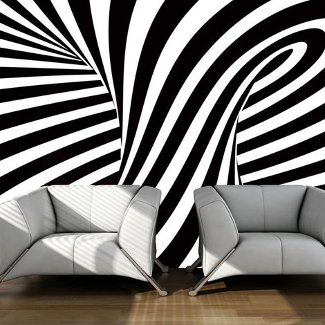 Papier Peint "Art Optique : Noir & Blanc" 154 x 200 cm (1/2)