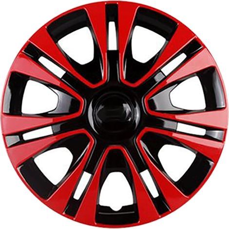Couverture de Roue de Voiture. Accessoire de Voiture Couvre-Roues universels Enjoliveurs 15 Pouces Remplacement à Clipser (Black Red, 15 inches) (1/5)