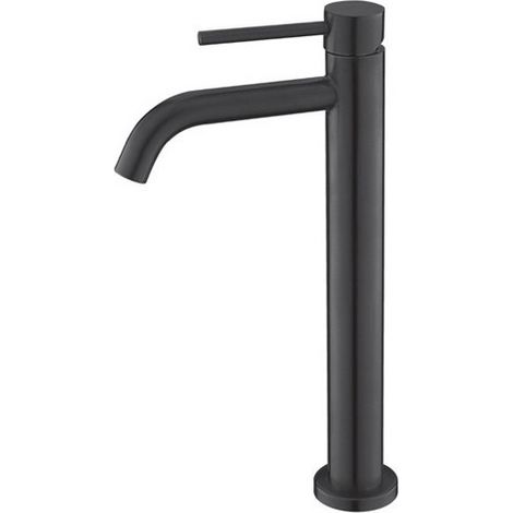 Miscelatore lavabo alto nero opaco linea curva  KAM-ARTE NERO kamalu