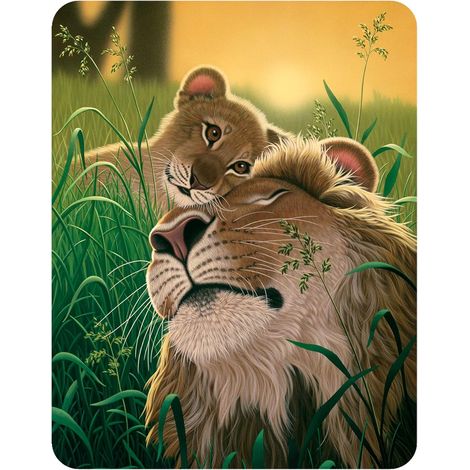 Magnet l'amour d'un Père de Deluxebase. Aimant lenticulaire Puissant pour frigo 3D Lion. Magnet décoratif Enfants & Adultes Illustrations sous Licence Artiste renommé Schim Schimmel (1/5)
