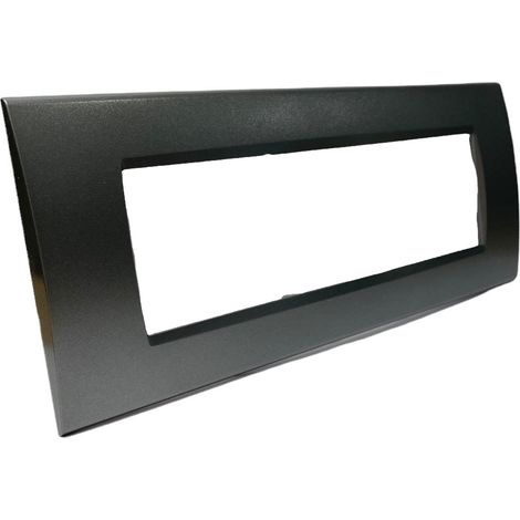 Placchetta per interruttore a 7 posti grigio scuro cassetta 507 compatibile con bticino living light supporto cover (1/2)