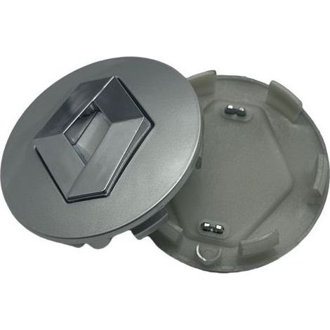 Cache-moyeux Renault 57mm universel, Lot de 4 pièces pour Koleos, Scenic, Koleos, Fluence, Latitude – Jante voiture accessoire décoratif – Couleur : Argent (1/2)