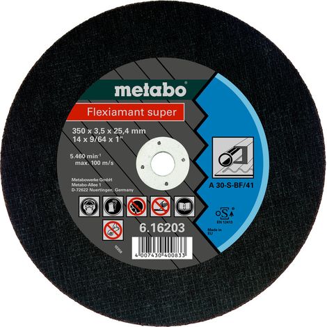 Metabo Flexiamant super 350x3,5x25,4 Stahl, Trennscheibe, gerade Ausführung 10 Stk