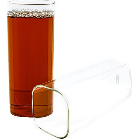 Mulex Glas 4-Teilig Quadratische Glas Japanische Getränkebecher Borosilikatglas Cocktail, Borosilikatglas, Hitzebeständig 400 ml (1/5)