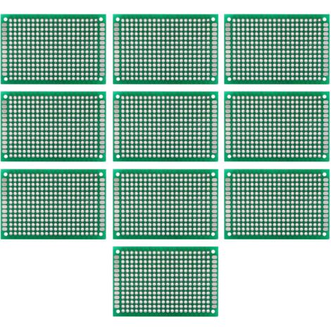 Lot de 10 circuits imprimés universels double face 4 x 6 cm pour prototypage et soudure (1/5)
