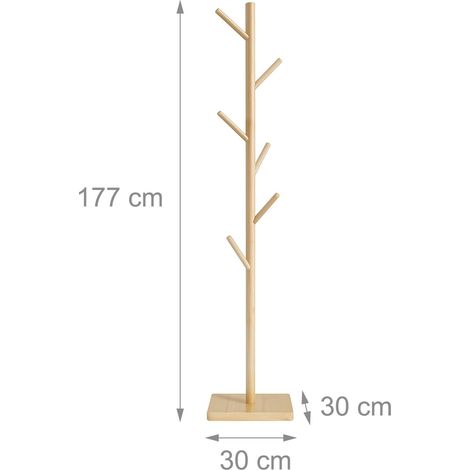 Attaccapanni moderno in legno da camera ingresso ufficio 177 x 30 x 30 cm design intramontabile in legno marrone 130017127