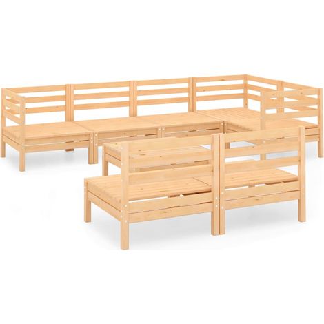 Maison Exclusive - 8-tlg. Garten-Lounge-Set Massivholz Kiefer (1/5)